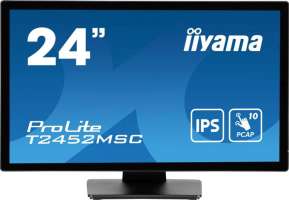 Монитор 23,8" Iiyama ProLite T2452MSC-B1 1920x1080 LED, 16:9, IPS, 400cd, 1000:1, 14ms(BTB), 178/178, DP, HDMI, audio, 60Hz, Speakers, tilt, VESA 100x