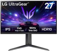 Монитор 27" LG 27GS65F-B 1920x1080, 1 мс, 300 кд/м2, 178°/178°, IPS, 180Hz, 1000:1, НDMI 2.0