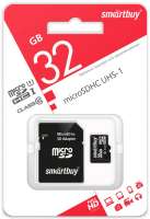 Smartbuy 32GB Class10 UHS-I с адаптером черный